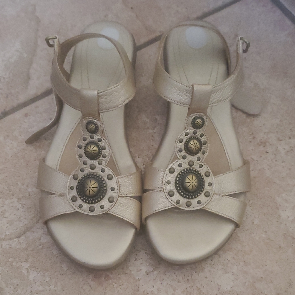 Naturalizer Gold Embellished Sandals